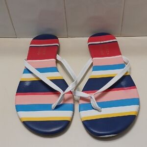 L.C Lauren Conrad Colorful Striped  Flip Flops Sandals 7.5 M
